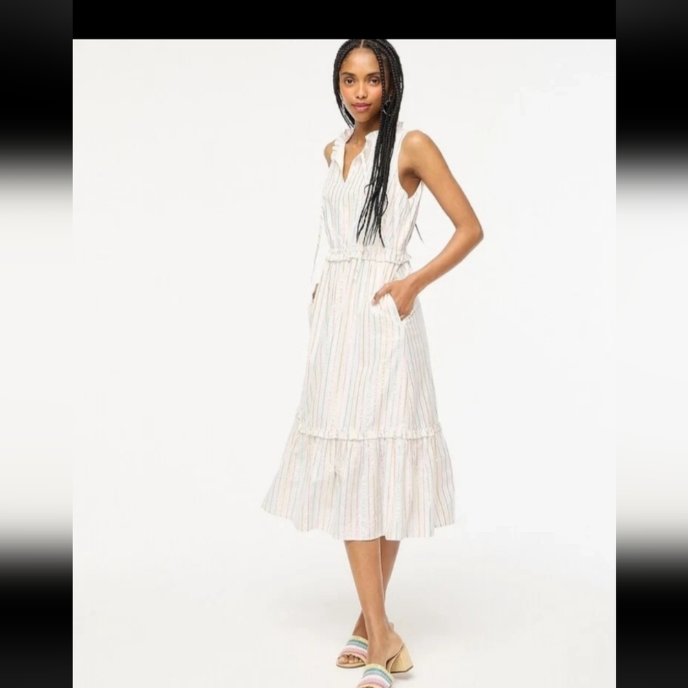J. Crew Multicolor Striped Midi Dress #0004